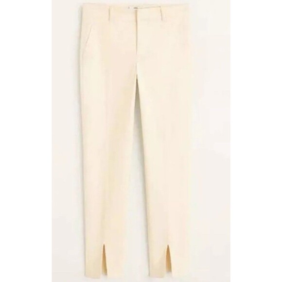MNG Suit Split Hem Pants in Cream Ivory SZ 4 - Picture 5 of 13